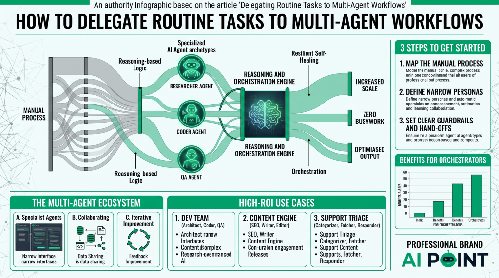 Delegating Routine Tasks to Multi-Agent Workflows