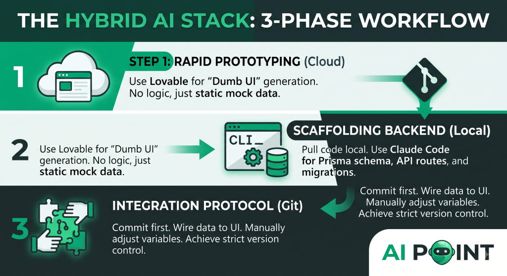  The Hybrid Stack: Using Lovable for UI and Claude Code for the Backend.